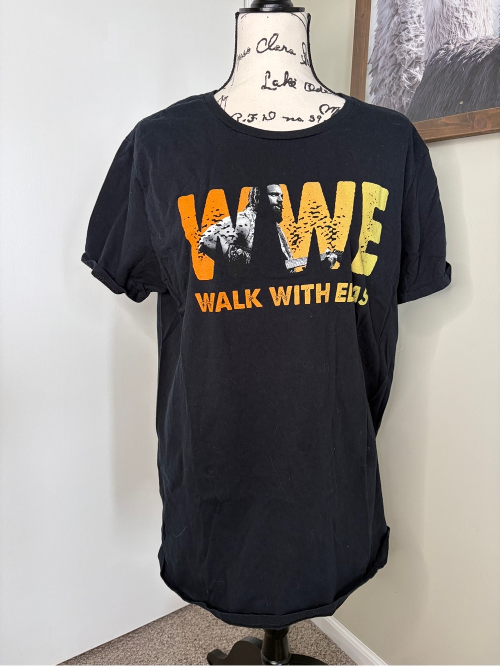 Loot Crate Walk With Elias Tee - Black with Orange & Yellow Print